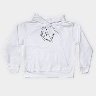 Heart Sketch Kids Hoodie